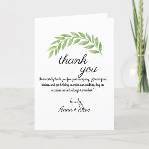 Verdor Gracias tarjetas, tarjetas Editable Gracias