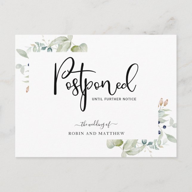 Verdor, Invitación Boda de postposición (Anverso)