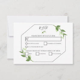 Verdor Jardín Sale Cartas RSVP de la boda del marc