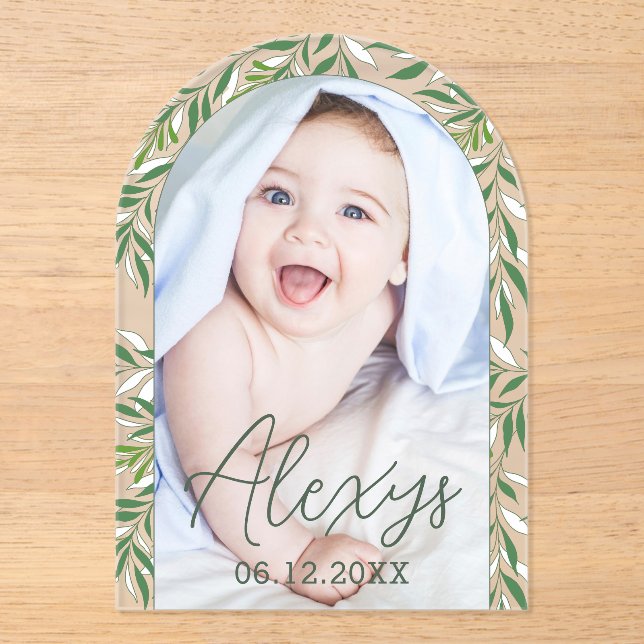 Verdor minimalista Añadir anuncio de nacimiento de (Anverso)