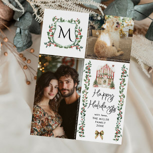 Verdor Monograma Escudo Feliz Navidad 2 Foto