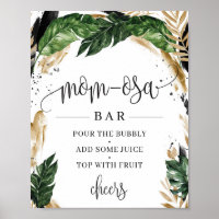 Verdor rústico hojas tropicales señal de barra de 