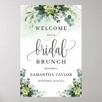 Verdor suculento oro bridal brunch señal de bienve