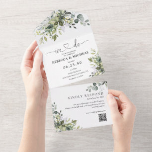 Verdor todo en una invitación de matrimonio