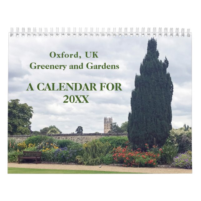 Verdor y jardines en Oxford, Calendario de 2025 en (Tapa)