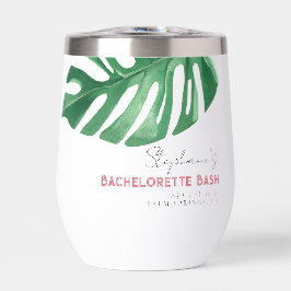 Verdor y Monstera Bachelorette tropical rosa