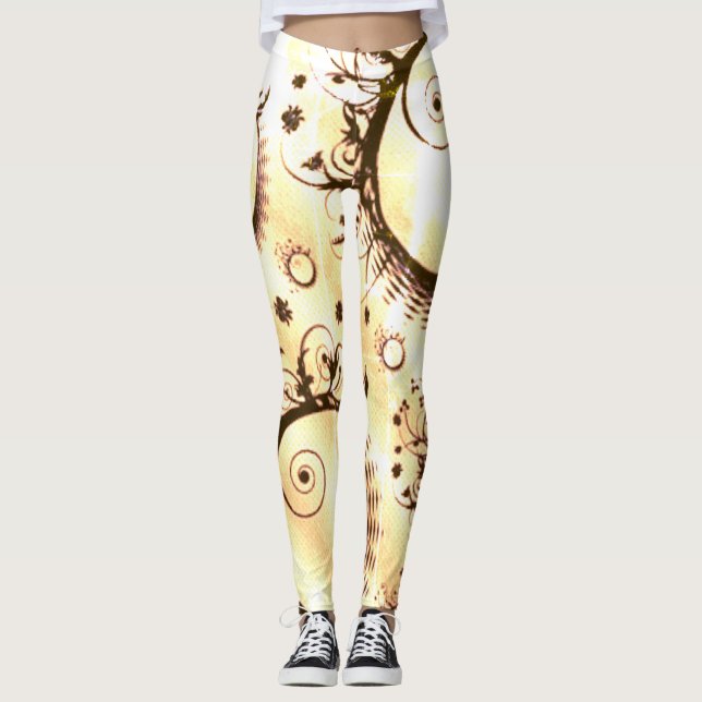 Verdredi Swirls Fancy Comfy Yoga Pants Leggings (Anverso)