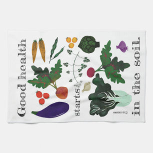 Verduras de la toalla de té del jardín