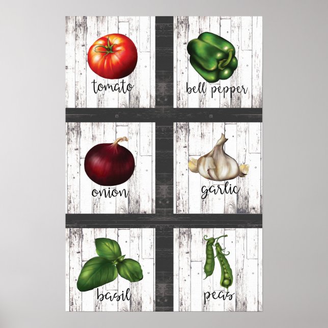 Verduras y hierbas Cocina moderna rústica arte en  (Frente)