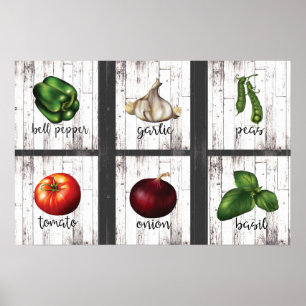 Verduras y hierbas Cocina moderna rústica arte en