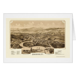 Vergennes, mapa panorámico del VT - 1890