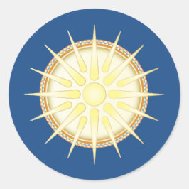 Vergina Sun Clásico Brillante Pegatina Redonda
