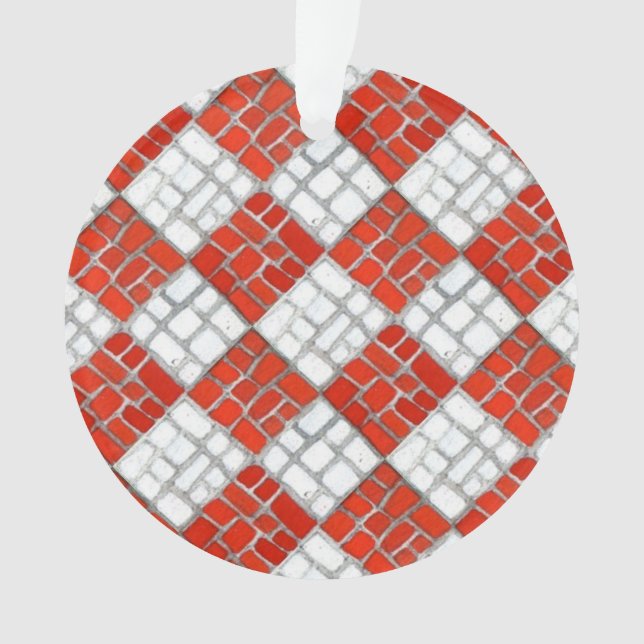 VERIFICACIÓN EN ROJO Ornamento de Círculo Acrílico (Anverso)