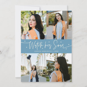 Verla Volar Tarjeta de Graduación Multi Foto Denim