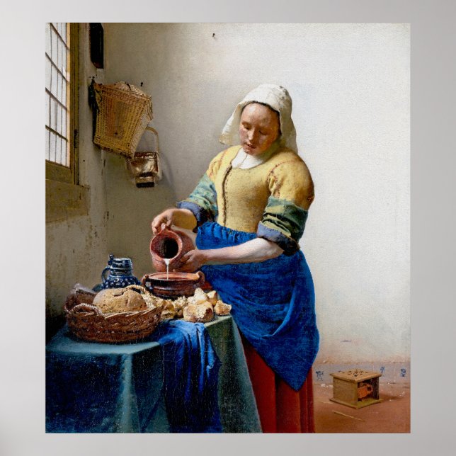 Vermeer - La Milkmaid - Arte de época (Frente)