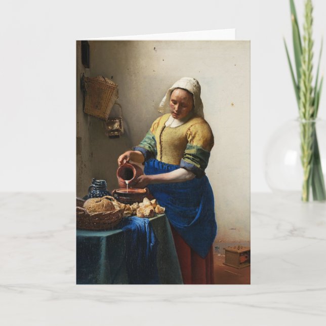 Vermeer la tarjeta de felicitación de la lechera (Anverso)