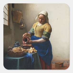 Vermeer los pegatinas de la lechera