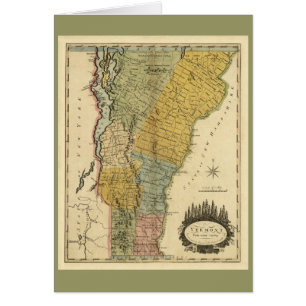 Vermont, de la encuesta real - mapa del vintage