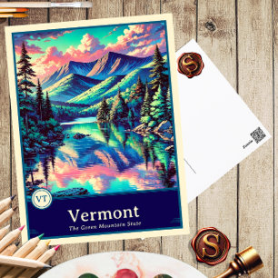 Vermont   Postal de estilo anime con sombreado de 