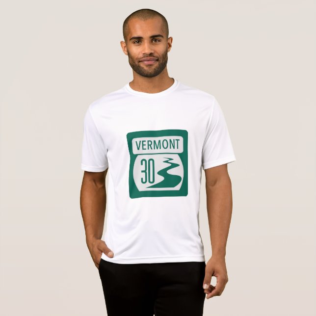 Vermont Rt Camiseta de señalización de ruta 30 (Anverso completo)