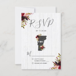 Vermont State Destination Rustic Wedding RSVP