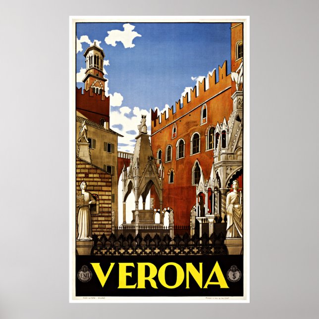Verona Italia - Posters de Viajes Vintage (Frente)