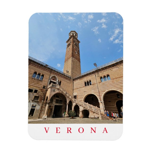Verona Lamberti Tower ver imán de nevera (Vertical)