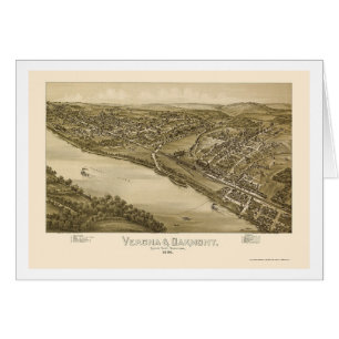 Verona y Oakmont, mapa panorámico del PA - 1896