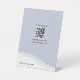 Versátil código QR Señal de escritorio Azul claro