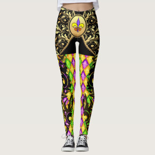 Versión 2 Mardi Gras Diamonds Pop Fashion Leggings