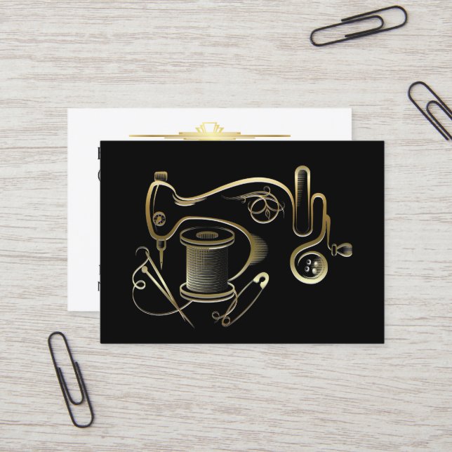 Versión de la tarjeta de visita de moda, costura,  (Anverso/Reverso In Situ)