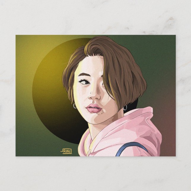 Versión del tigre de postales TWICE Chaeyoung (Anverso)