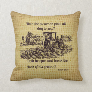 Verso de la biblia de la almohada del granjero del