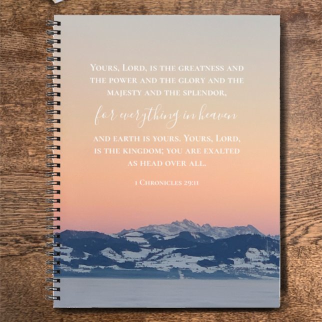 Verso de la Biblia personalizado | Diario de oraci (A unique prayer journal with custom Bible scripture on Swiss mountain sunset, my original photograph)