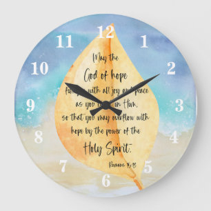 Verso de la Biblia Romanos reloj de pared