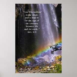 Verso de la impresión w/Scripture de la cascada y