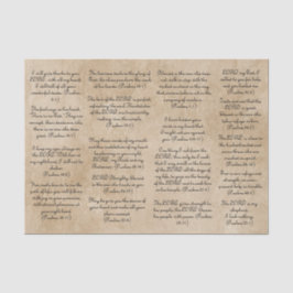 Versos de salmo de la bíblica de papel antiguo par