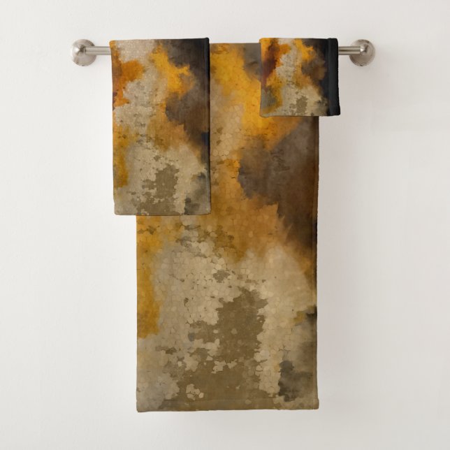 Vertical, abstracto, pintura, ocre, negro (In situ)
