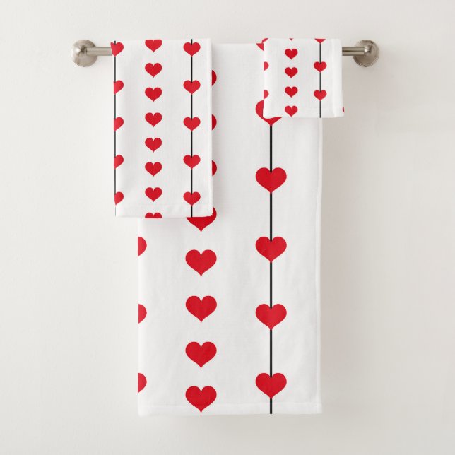 Vertical Red Heart Columns on White (In situ)