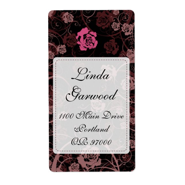 Vertical romántica de la etiqueta de envío de la (Frente)