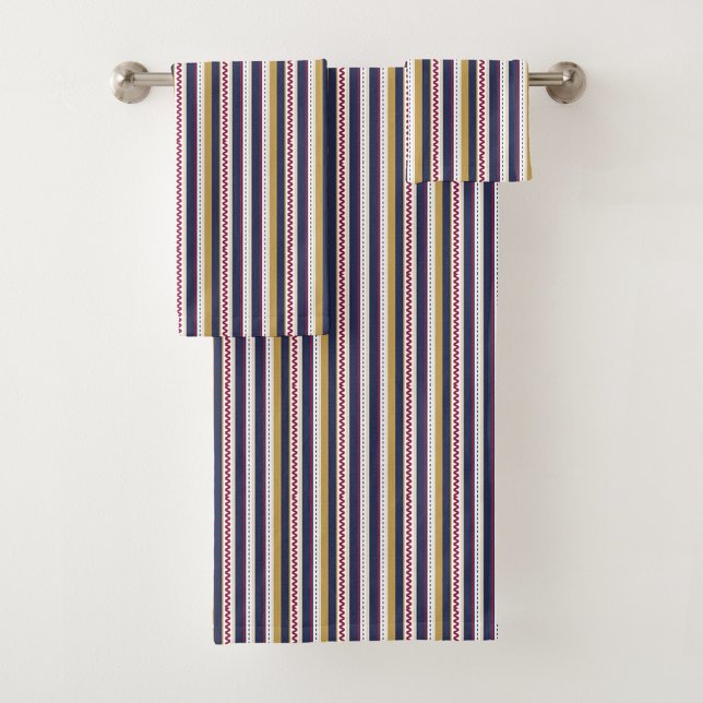 Vertical stripes towel set with a pattern of navy (Subido por el creador)