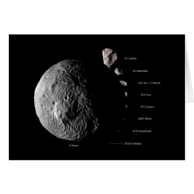 Vesta Comparada Con Otros Espacios De Asteroides (Anverso (Horizontal))