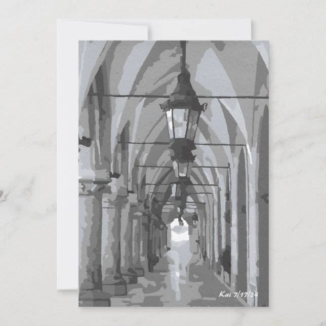 Vestíbulo de tela Cracovia, tarjeta plana de Polon (Anverso)