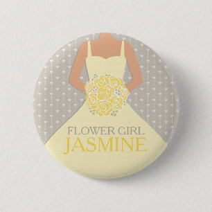 Vestido amarillo chica de flores llamado botón de