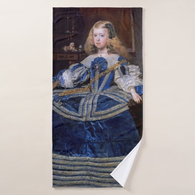 Vestido azul de la infanta Margarita Teresa, Veláz (Toalla de baño)