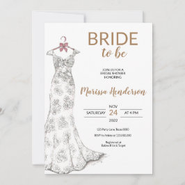 Vestido boda Bridal Shower Invitación