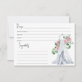 Vestido boda - Ducha nupcial, tarjeta recetaria