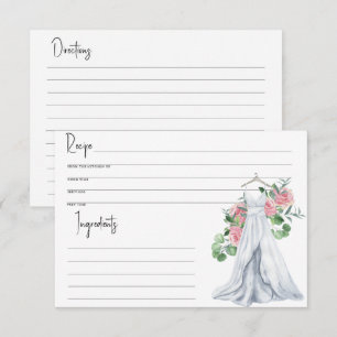 Vestido boda - Ducha nupcial, tarjeta recetaria