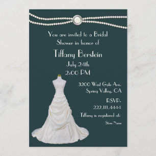 Vestido de boda e invitación nupcial de la ducha