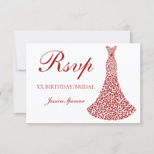 Vestido de corazón de amor rojo romántico RSVP de 